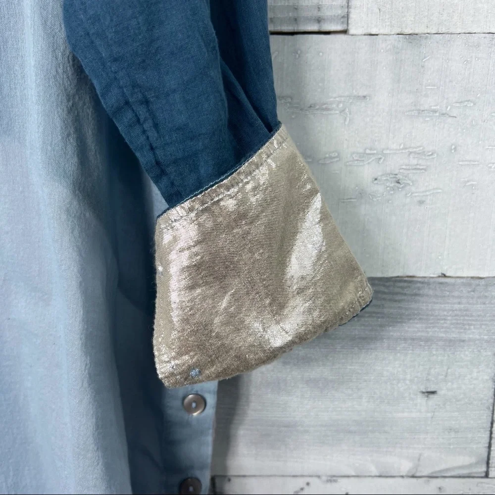 Free People Rainbow Rays Button Down - Picture 3 of 6